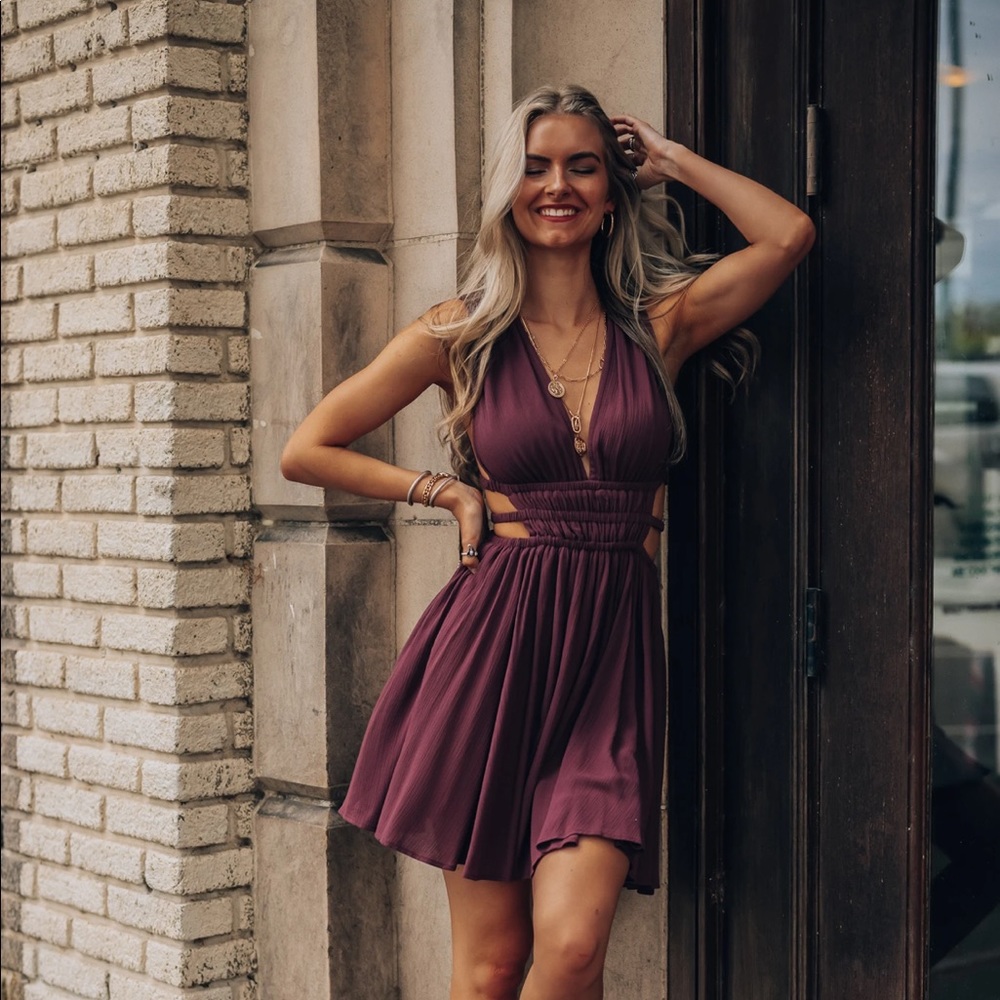 Thalia Mini Dress (Plum)- southern alternative